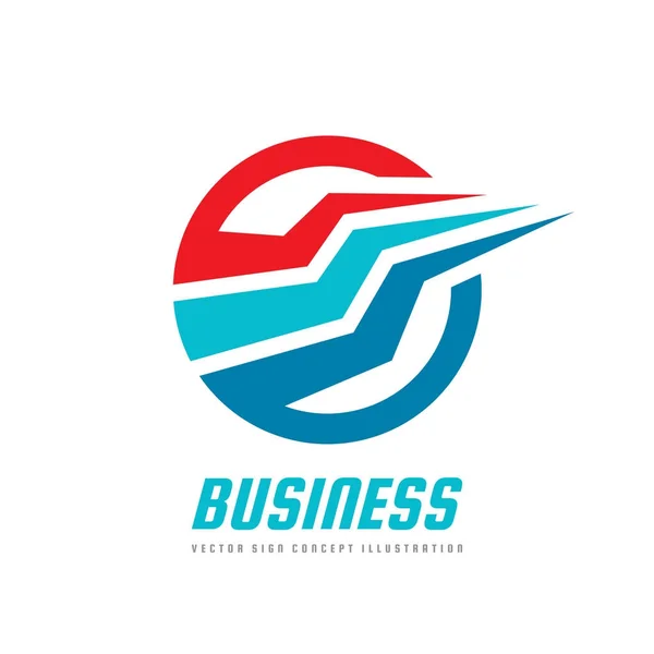 Business wing - illustrazione del concetto di logo aziendale vettoriale. Trasporto segno astratto. Elemento di design — Vettoriale Stock