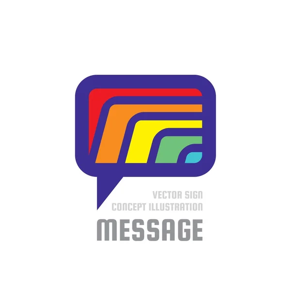 Mensaje - ilustración de fondo vector creativo. Plantilla de logotipo colorido comunicación. Signo abstracto de burbuja del habla. Icono de color vibrante de las redes sociales. Chat, hablar, diálogo, hablar elemento de diseño . — Vector de stock