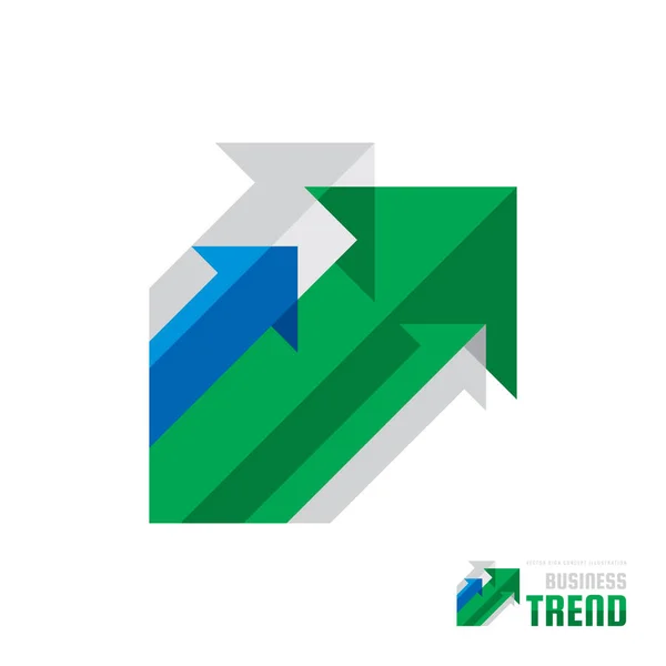 Business trend - illustrazione del concetto di logo vettoriale. Frecce astratte sfondo del sistema. Icona infografica. Mercato borsistico simbolo creativo. Elemento di design . — Vettoriale Stock