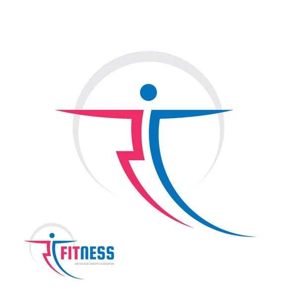 Fitness Sport - illustration de concept de modèle de logo vectoriel. Caractère humain. Figure abstraite du running man. Les gens signent. Élément de conception . — Image vectorielle