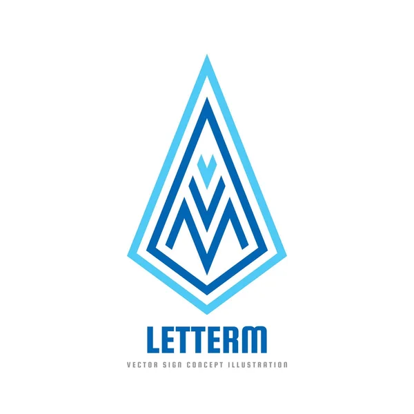 M-літера - векторна ілюстрація концепції шаблону логотипу. Графічний геометричний елемент дизайну. Абстрактний творчий знак . — стоковий вектор