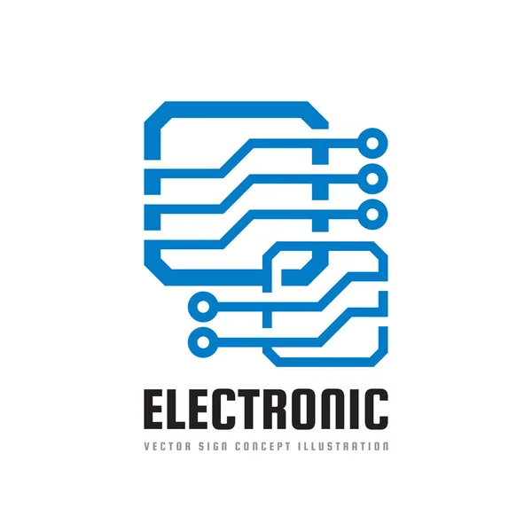 Elektronický čip - vektorové logo šablona koncept ilustrace. Moderní technologie tvůrčí znamení. Designový prvek. — Stockový vektor