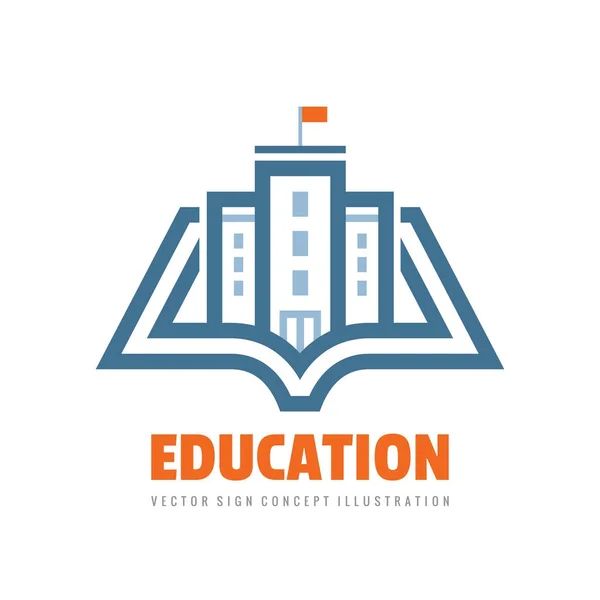 Vzdělání - vektorové logo šablona koncept ilustrace. Kniha učení tvůrčí znamení. Znak pro školy nebo univerzity. Prvky grafického designu. — Stockový vektor