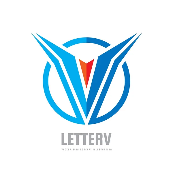 V letter - Vektor-Logo-Vorlage Konzept Illustration. abstraktes geometrisches Zeichen. Gestaltungselement. — Stockvektor