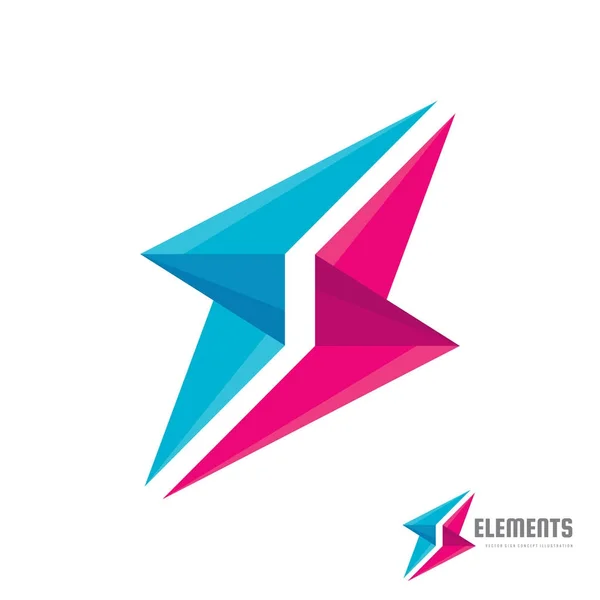 Abstract vector logo sjabloon concept illustratie. Samenwerking creatieve teken. Symbool van het Bondgenootschap. Mededeling pictogram. Twee ontwerpelementen. — Stockvector