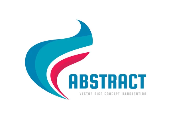 Abstraktní vektorové logo šablona koncept ilustrace. Modré a červené vlny podepsat. Prvek grafického designu. — Stockový vektor