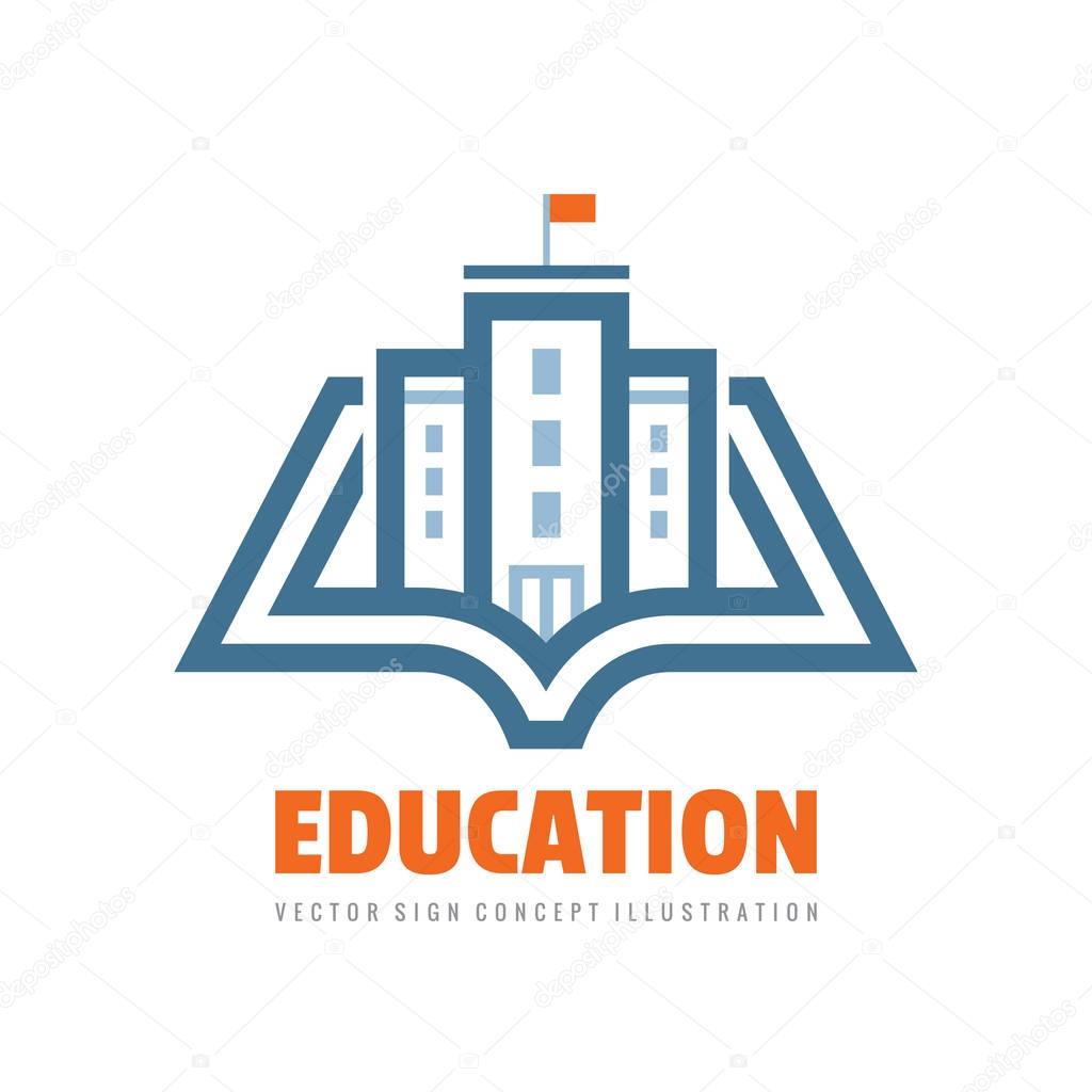 Education - vector logo template concept illustration. Book learning creative sign. Emblem for school or university. Graphic design elements.