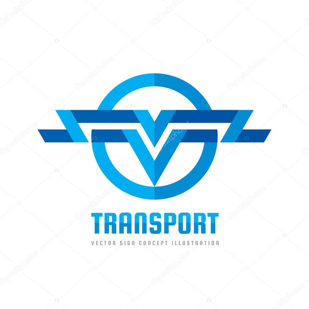 Transport - vector logo concept illustration. Abstract stripes in circle shape. Wings sign. Letter V symbol. Logistic icon. Design element.