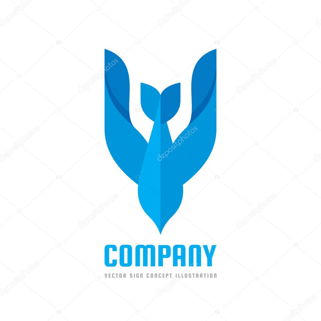 Abstract bird - vector logo template concept illustration. Dove creative sign. Flight wings symbol. Falcon icon. Graphic design element. 