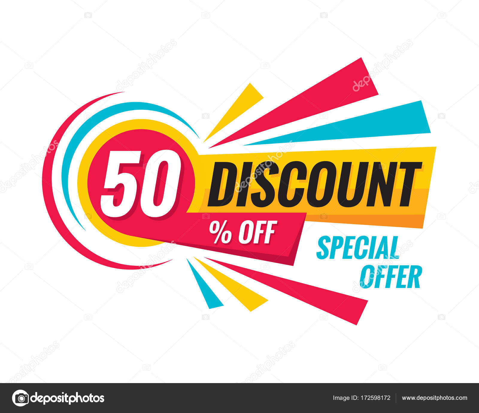 50 off discount creative vector banner illustration. Abstract