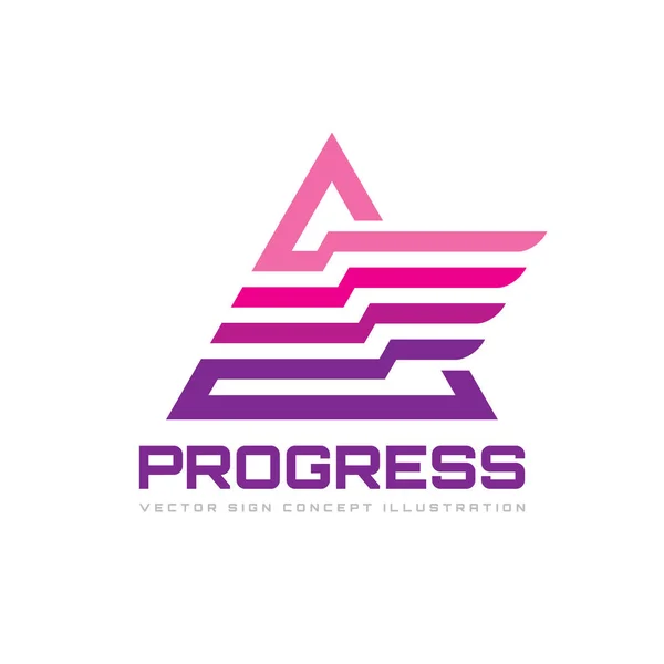 Progress Modello Logo Vettoriale Aziendale Segno Astratto Del Triangolo Illustrazione — Vettoriale Stock