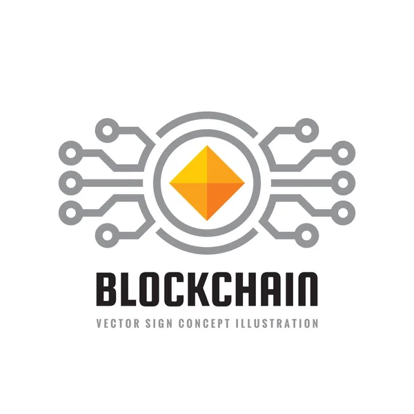 Blockchain Концептуальний Шаблон Логотипу Векторні Ілюстрації Майбутній Технологічний Творчий Знак — стоковий вектор