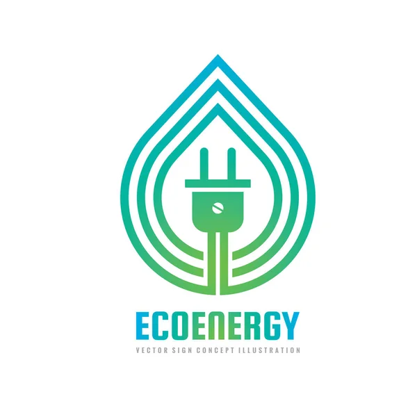 Eco Energy Concept Logo Template Vector Illustration Ecological Environmental Green — Stock Vector