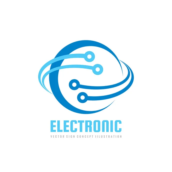 Technologie Électronique Modèle Logo Vectoriel Pour Identité Entreprise Abstrait Global — Image vectorielle