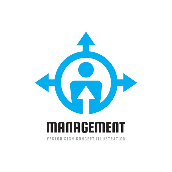 Management Concept Logo Template Vector Illustration Abstract Human Character Creative — Stock Vector