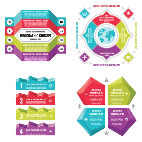 Elementi Infografici Template Business Concept Banner Presentazione Brochure Sito Web — Vettoriale Stock