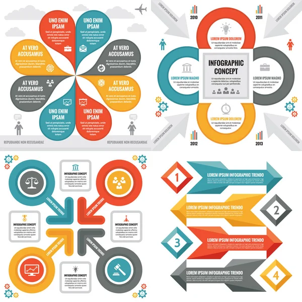 Infographic Elementen Sjabloon Business Concept Banners Voor Presentatie Brochure Website — Stockvector