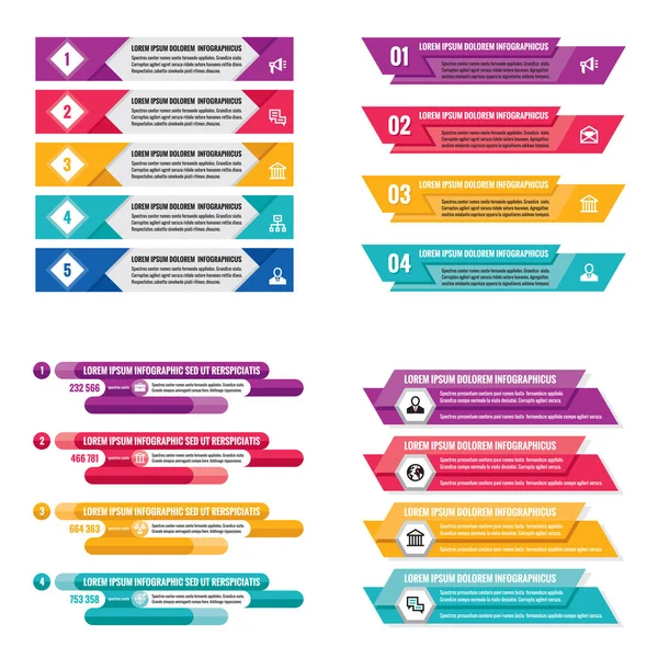 Infografika Prvky Šablony Obchodní Koncept Horizontální Bannery Pro Prezentace Brožury — Stockový vektor