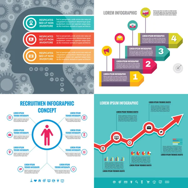 Infographic Şablonlar Kavramı Vektör Çizim Soyut Afiş Kümesi Reklam Promosyon — Stok Vektör