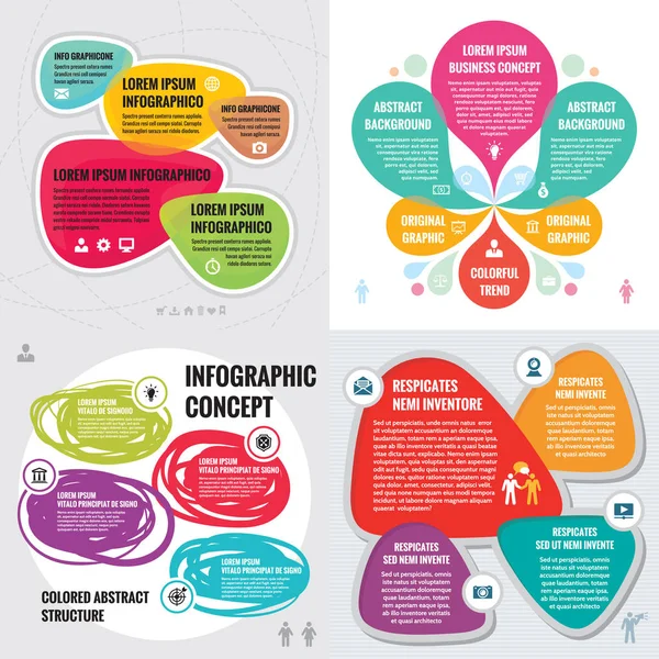 Plantillas Infografía Empresarial Concepto Ilustración Vectorial Juego Pancartas Abstractas Colección — Archivo Imágenes Vectoriales