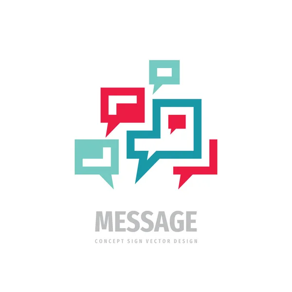 Botschaft Sprechblasen Kommunikation Logo Design Beratung Zeichen Social Media Symbol — Stockvektor