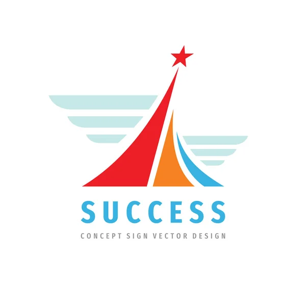 Succes Vector Logo Template Concept Illustratie Vooruitgang Creatief Abstract Teken — Stockvector