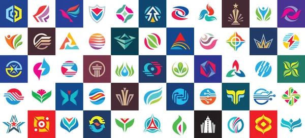 Projekt Zestawu Logo Abstrakcyjna Kolekcja Nowoczesnych Ikon Biznesu Podpisz Dużą — Wektor stockowy