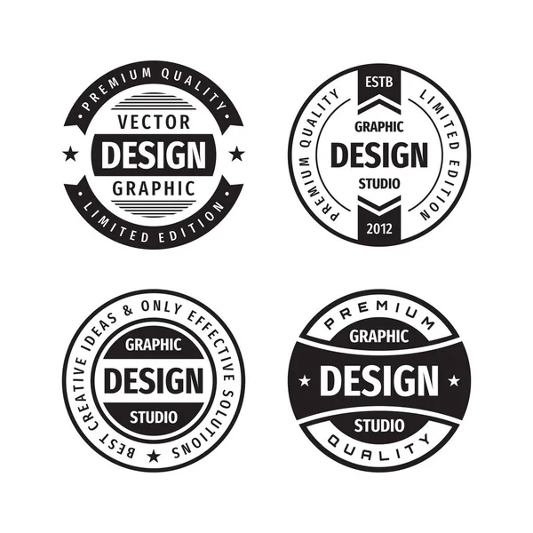 Diseño Gráfico Logotipo Insignia Vector Conjunto Estilo Vintage Retro Calidad — Archivo Imágenes Vectoriales