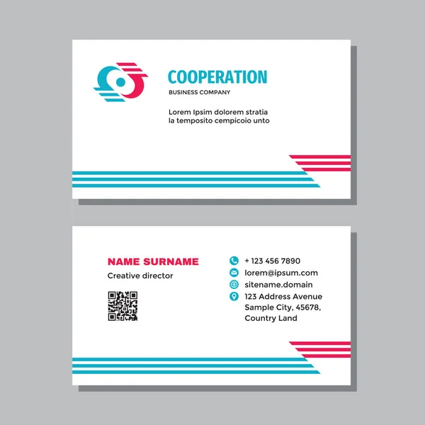 Business Card Template Logo Concept Design Abstract Cooperation Visit Card — Stock Vector