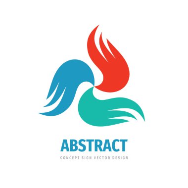 Soyut kanat konsept logo tasarımı. Dinamik yaratıcı logo işareti. Taşımacılık kayıp logo sembolü. Vektör illüstrasyonu. 