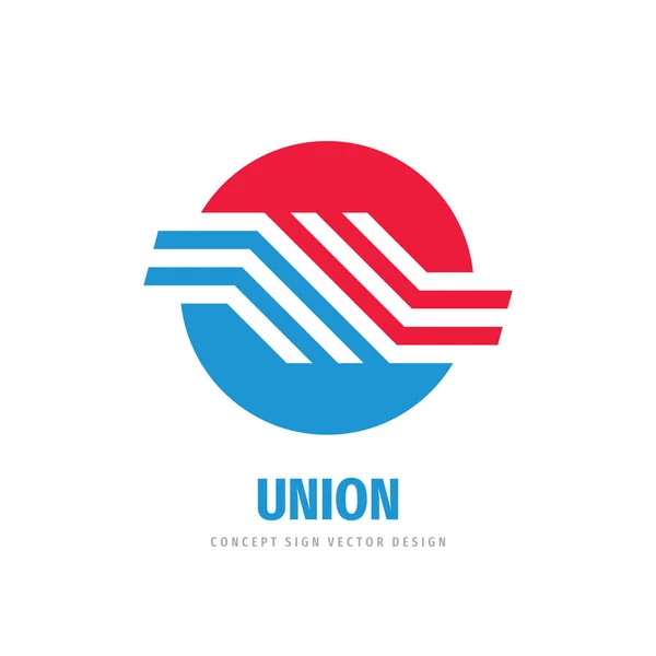 Koncepcja Unijnego Logo Wektora Komunikacji Abstrakcyjny Znak Logo Sfery Biznesu — Wektor stockowy