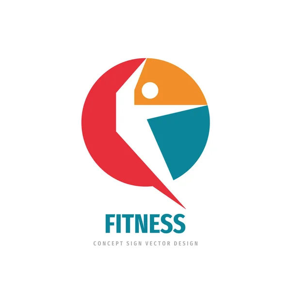 Fitness Sport Vector Logo Template Concept Illustration Human Character Logo — Stock Vector