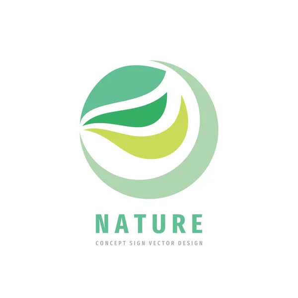 Natuur Concept Business Logo Template Vector Illustratie Abstract Groen Laat — Stockvector