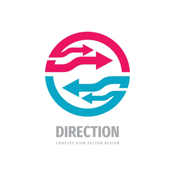 Flechas Dirección Diseño Del Logotipo Del Negocio Logo Estrategia Signo — Archivo Imágenes Vectoriales