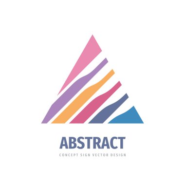Geliştirme süreci - iş vektör logosu şablonu. Soyut üçgen logo işareti. Biçimlendirilmiş piramit yapı konsept logosu illüstrasyonu. 