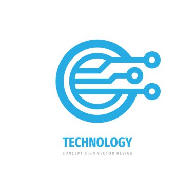 Elektronik teknoloji logo tasarımı. Bilgisayar ağı vektör simgesi. 