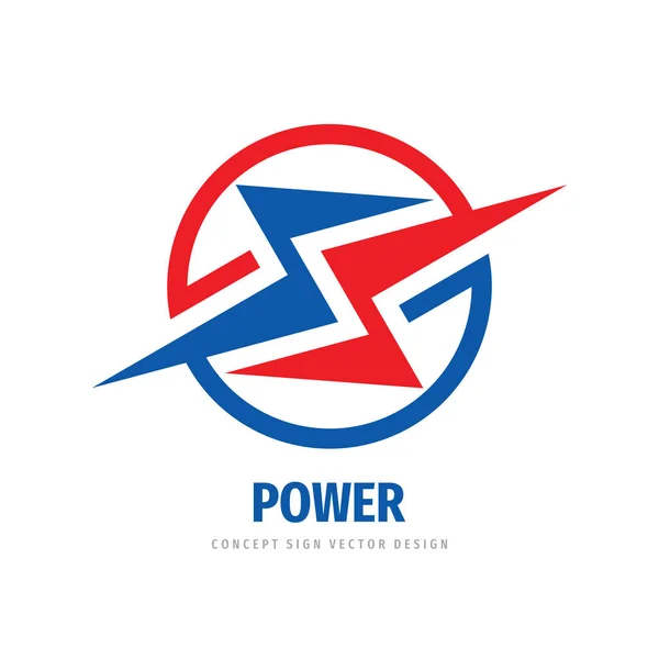 Power Energy Lightning Illustration Vectorielle Modèle Logo Entreprise Concept Formes — Image vectorielle