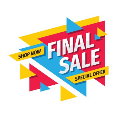Final sale concept promotion banner. Discount special offer gemetric layout.  clipart