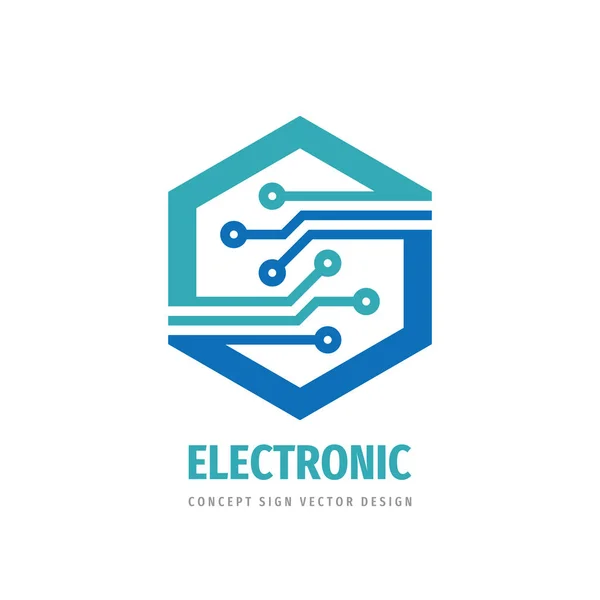 Tecnología electrónica ilustración del concepto de logotipo vectorial. Signo de estructura