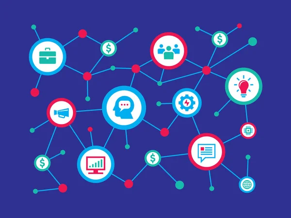 Rete Informatica Comunicazione Globale Progettazione Banner Concettuali Layout Internet Astratto — Vettoriale Stock