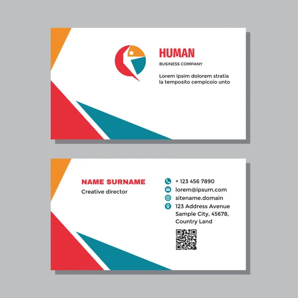Business Card Template Logo Concept Design Human Chracter Concept Visit — Stock Vector