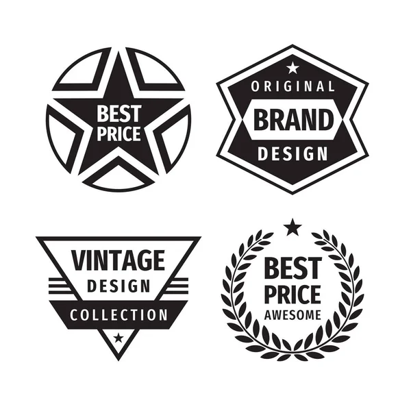 Distintivi Business Vettoriale Incastonato Stile Vintage Retrò Logo Astratto Qualità — Vettoriale Stock