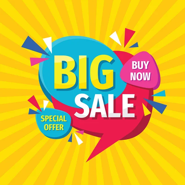 Big Sale Concept Banner Template Design Discount Abstract Promotion Layout — 스톡 벡터