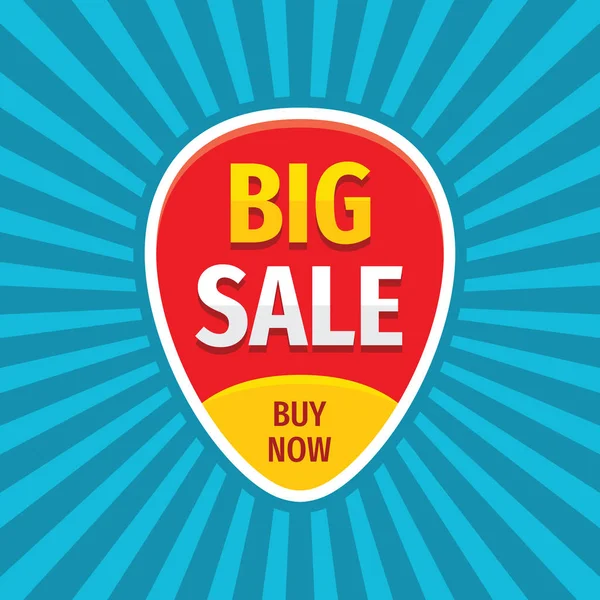 Big Sale Badge Banner Design Discount Buy Now Layout Advertising — Stock Vector