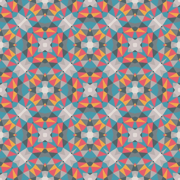 Abstrakt Geometrisk Bakgrund Sömlös Mönsterdesign Blå Och Rosa Färger Mosaik — Stock vektor