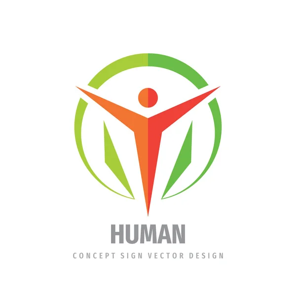 Modelo Logotipo Humano Elemento Design Abstrato Natureza Conceito Logotipo Sinal — Vetor de Stock