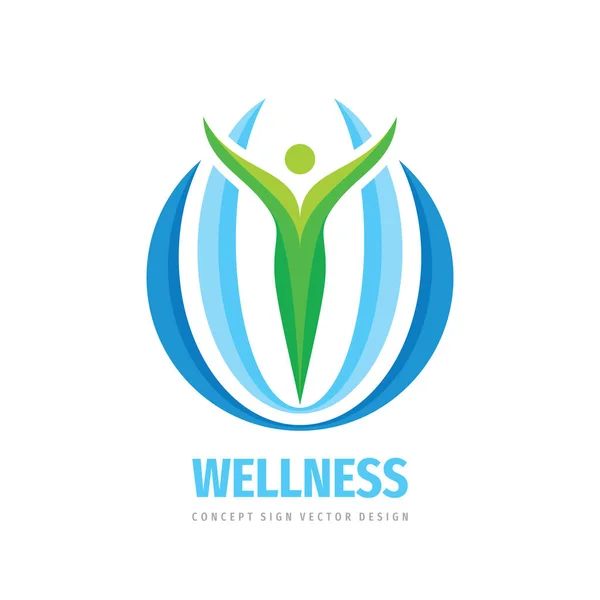 Elemento Diseño Plantilla Logotipo Empresa Wellness Signo Logotipo Carácter Humano — Archivo Imágenes Vectoriales