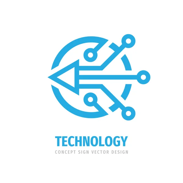 Arrow Electronic Technology Logo Template Design Element Communication Concept Logo — 스톡 벡터