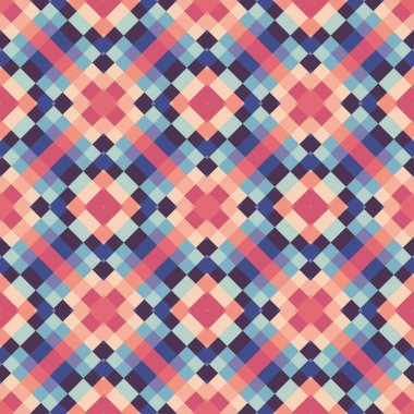 Arkaplan soyut geometrik tarzı. Kusursuz desen tasarımı. Kırmızı ve mavi renkler. Vektör illüstrasyonu. 