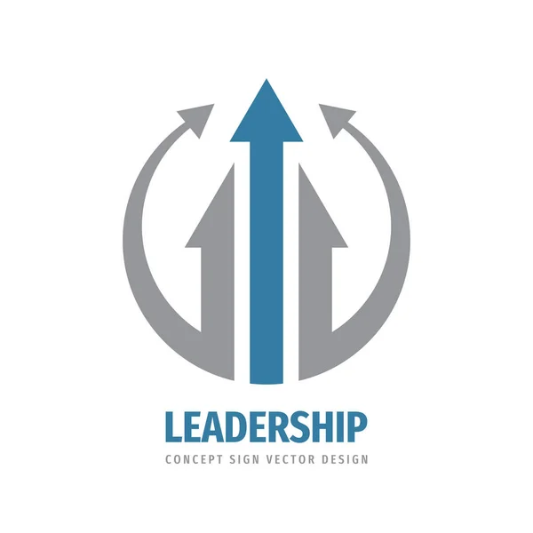 Flèches Icône Logo Modèle Élément Conception Concept Leadership Logo Signe — Image vectorielle